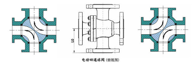 電動四通球閥結構圖